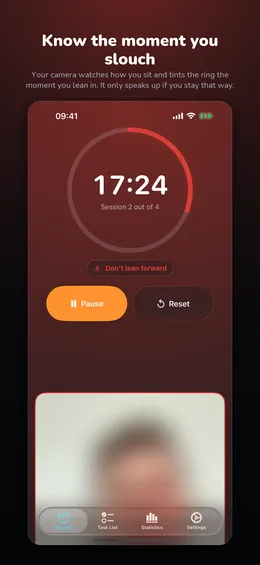 SitFocus on iPhone, screenshot 1