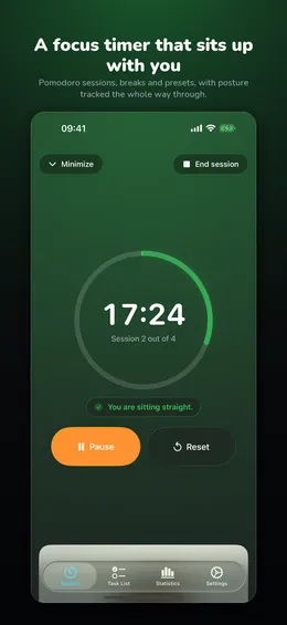 SitFocus on iPhone, screenshot 2