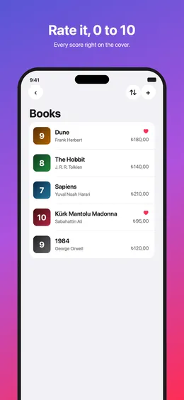 Ratery on iPhone, screenshot 2