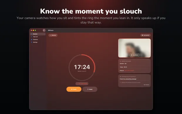 SitFocus on Mac, screenshot 1
